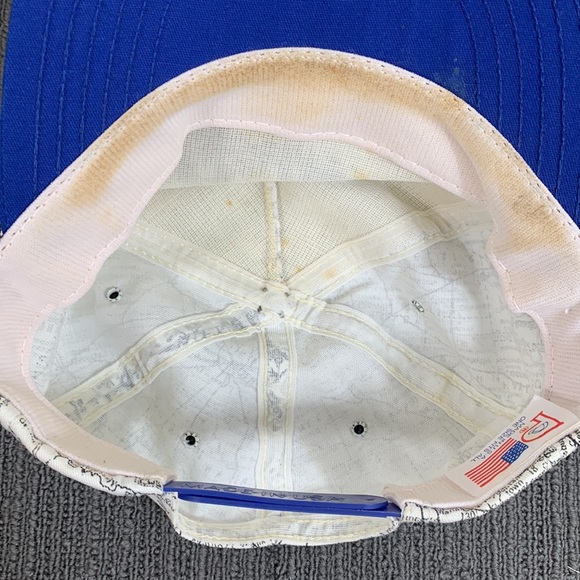 Vintage Indiana Road Map Snapback Hat Mens OSFA Blue White P Caps Made in USA - Picture 13 of 15